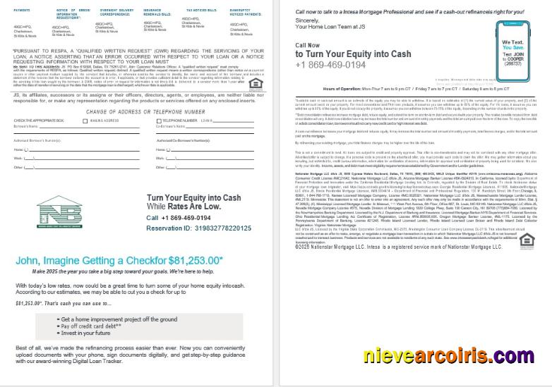 Saint Kitts and Nevis SKNA bank mortgage statement 3-4